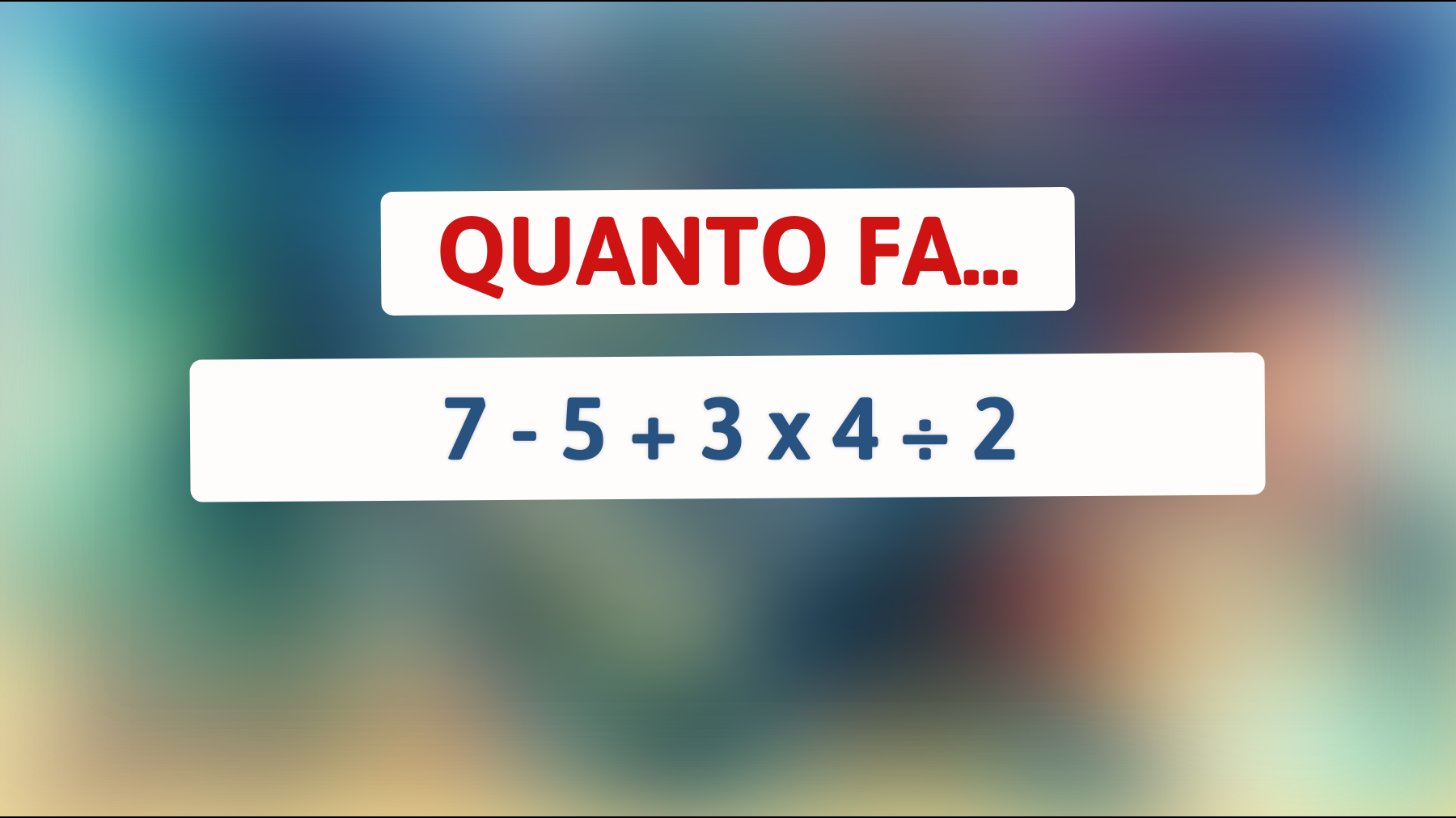 \"La sfida irresistibile: riesci a risolvere questo semplice ma ingannevole enigma matematico?\""